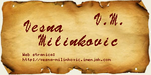 Vesna Milinković vizit kartica